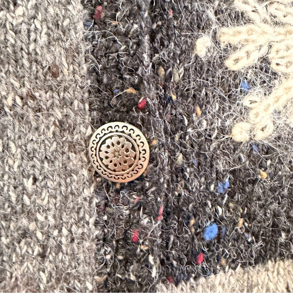 Talbots patchwork snowflake wool blend cardigan - image 7